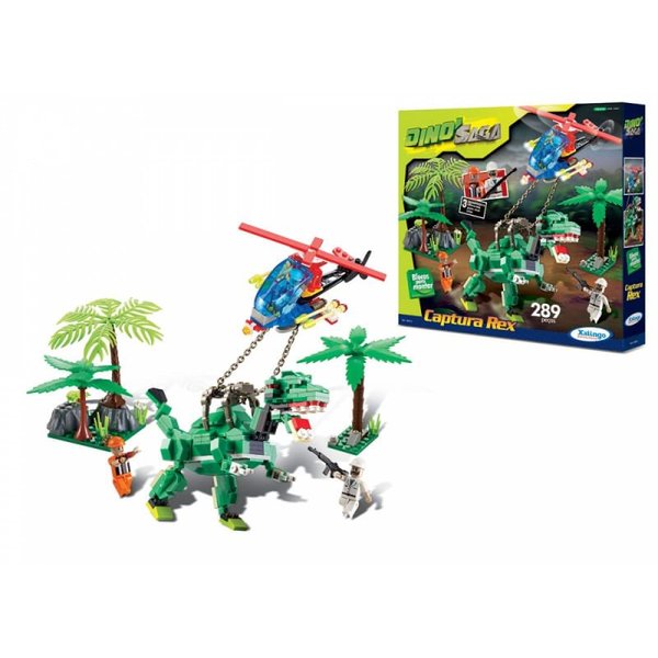 Blocos Dino Saga Caçada Ao Rex 286 peças 06509
