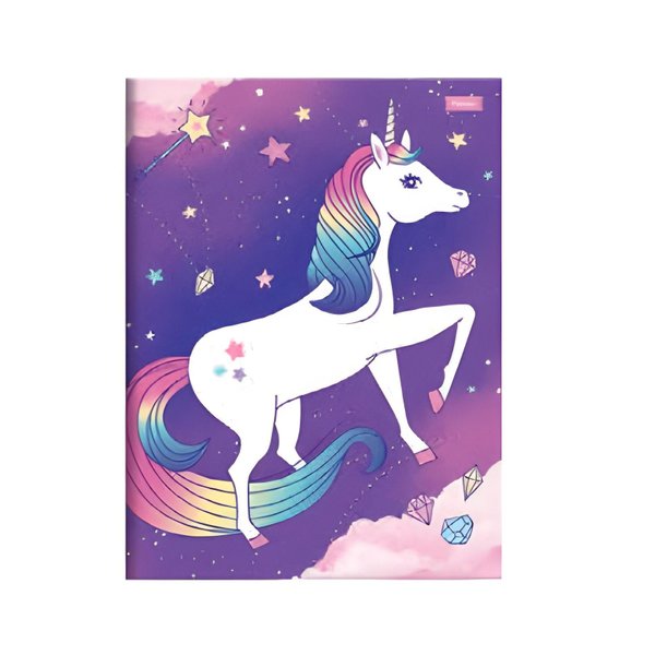 Caderno-Brochura-Capa-Dura-Foroni-Unicornio-80-Folhas