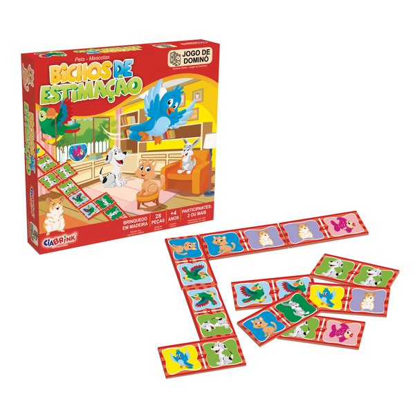 224 domino bichos de estimacao embalagem e produto ciabrink brinquedos