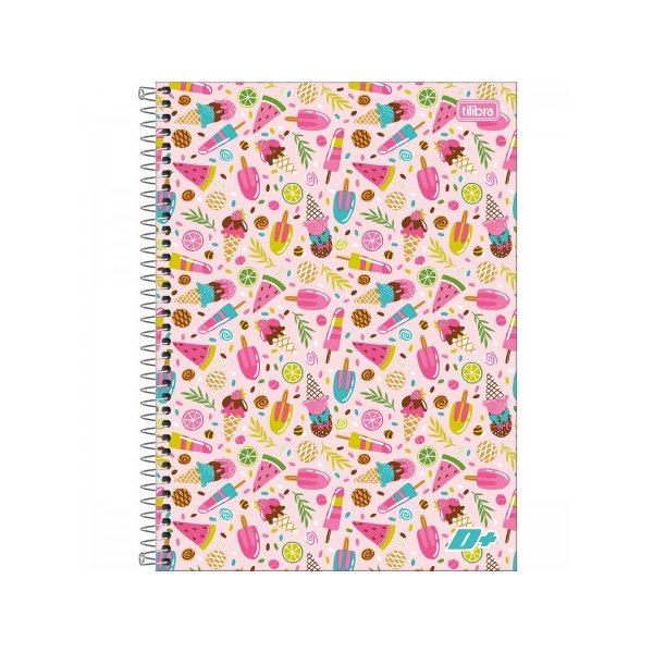 caderno espiral capa dura universitario 1 materia d feminino 96 folhas 139246 e8